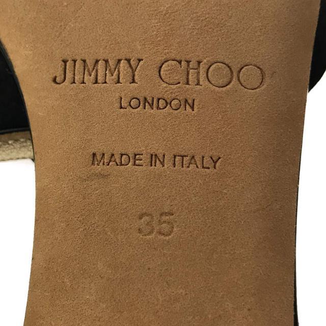 JIMMY CHOO(ジミーチュウ)のJIMMY CHOO / ジミーチュウ | フラワー ストラップ サンダル 保存袋有 | 35 | ブラック/ゴールド | レディース レディースの靴/シューズ(サンダル)の商品写真