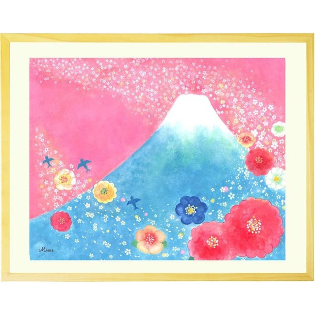 エンタメ/ホビー開運 富士山 絵画 絵 アート 額付き 風水 インテリア 運気上昇 金運 癒し