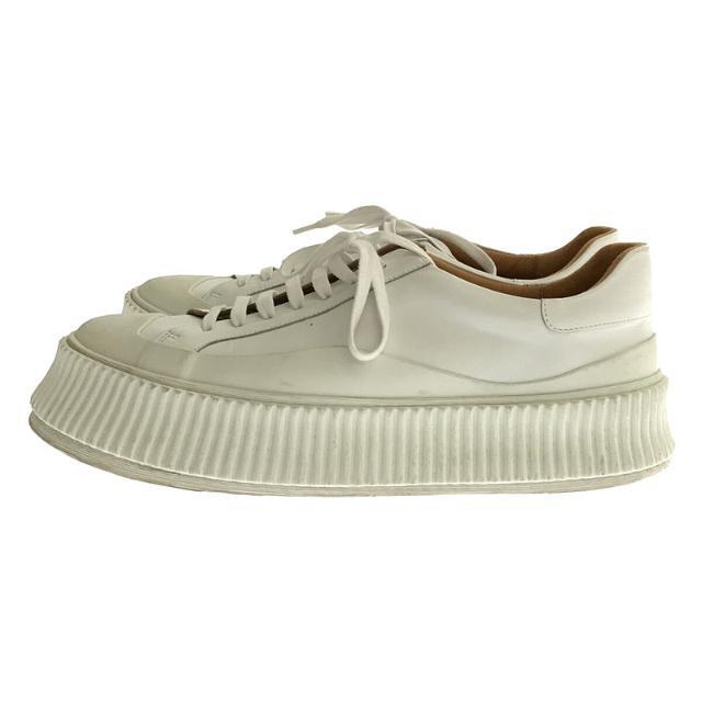 Jil Sander(ジルサンダー)の【新品】  JIL SANDER / ジルサンダー | 2020SS | SMOOTH LEATHER SNEAKER JI32535A レザー スニーカー タグ・保存袋有 | 41 | white | メンズ メンズの靴/シューズ(スニーカー)の商品写真