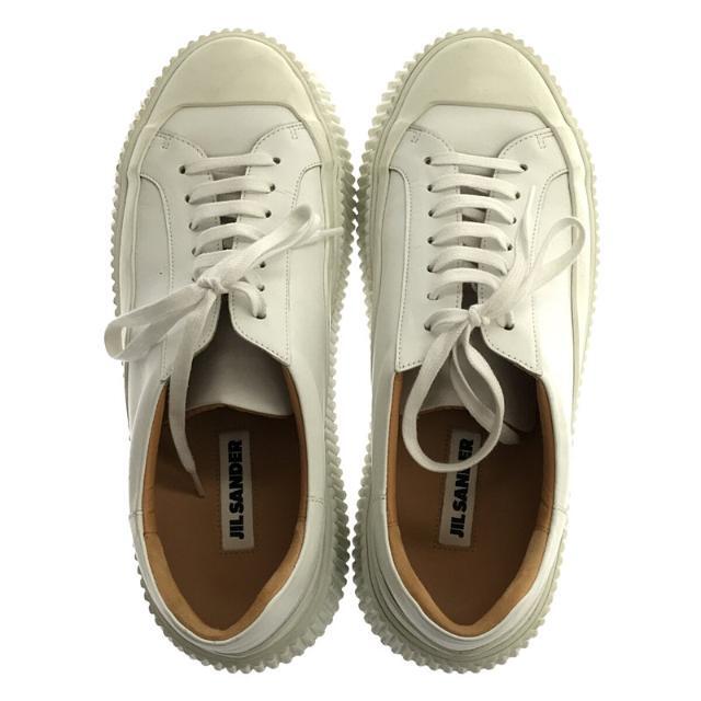 【新品】 JIL SANDER / ジルサンダー | 2020SS | SMOOTH LEATHER SNEAKER JI32535A レザー  スニーカー タグ・保存袋有 | 41 | white | メンズ