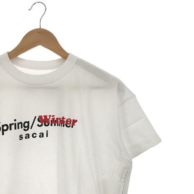 【新品】 sacai / サカイ | SPRING WINTER CUT SEWN クルーネック ロゴ Tシャツ | 2 | ホワイト | レディース