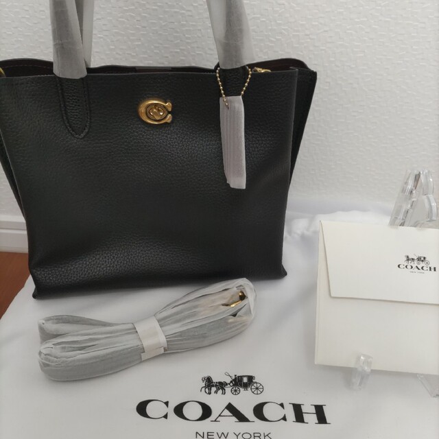 COACH - COACH コーチ ウィロウ トート ブラック 黒 斜め掛け クロス