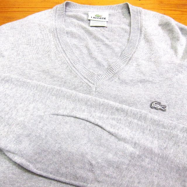 LACOSTE(ラコステ)のラコステ◆Vネックセーター◆グレー メンズのトップス(ニット/セーター)の商品写真