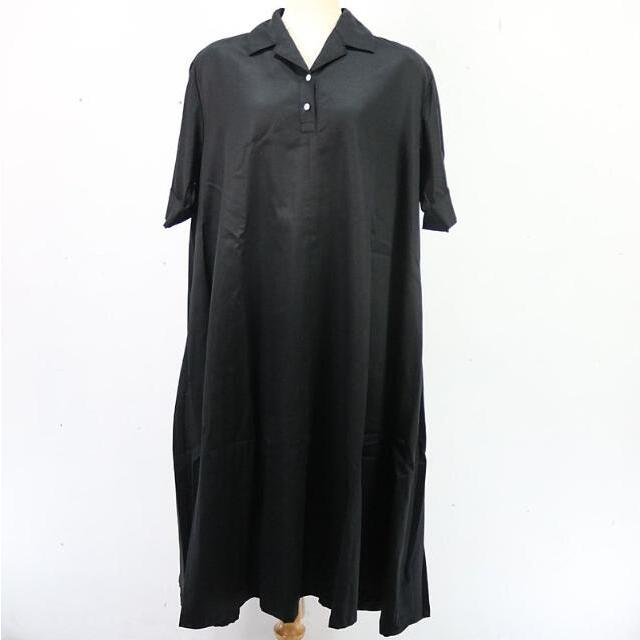 foufou / フーフー | 【THE DRESS #09】open collar dress オープンカラードレス ワンピース | 1 | ブラック | レディース