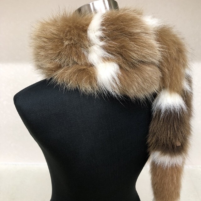 新品 ファー3連ロングマフラー】サガフォックス【デザインカラー】の