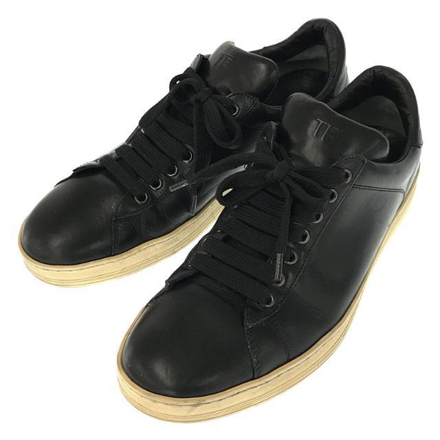 TOM FORD / トムフォード | KYA LEATHER LOW-CUT SNEAKERS レザースニーカー | 8.5 | ブラック | メンズ