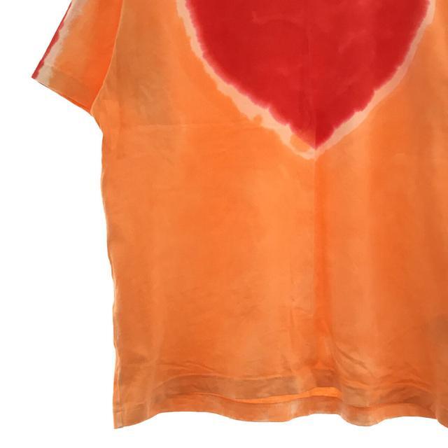 Acne Studios(アクネストゥディオズ)の【美品】  Acne Studios / アクネ ストゥディオズ | ハート オレンジ コットン タイダイ Tシャツ | XS | オレンジ | レディース レディースのトップス(Tシャツ(半袖/袖なし))の商品写真