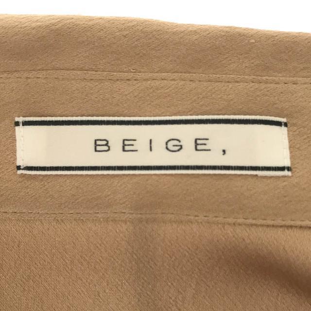 BEIGE， / ベイジ | ポリエステル サテン くるみボタン スタンダード ブラウス | 4 | ベージュ | レディース 4