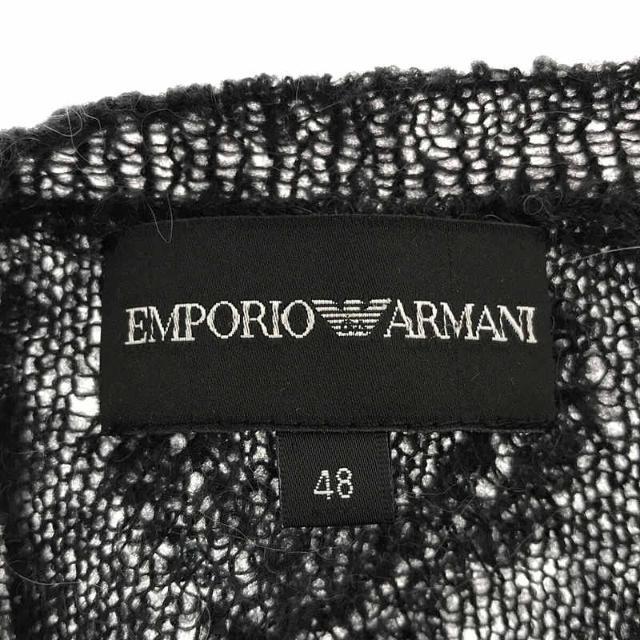 Emporio Armani(エンポリオアルマーニ)のEMPORIO ARMANI / エンポリオアルマーニ | アルパカ ウール クルーネック バイカラー ケーブル ニット セーター | 48 | ブラック/ベージュ | メンズ メンズのトップス(ニット/セーター)の商品写真