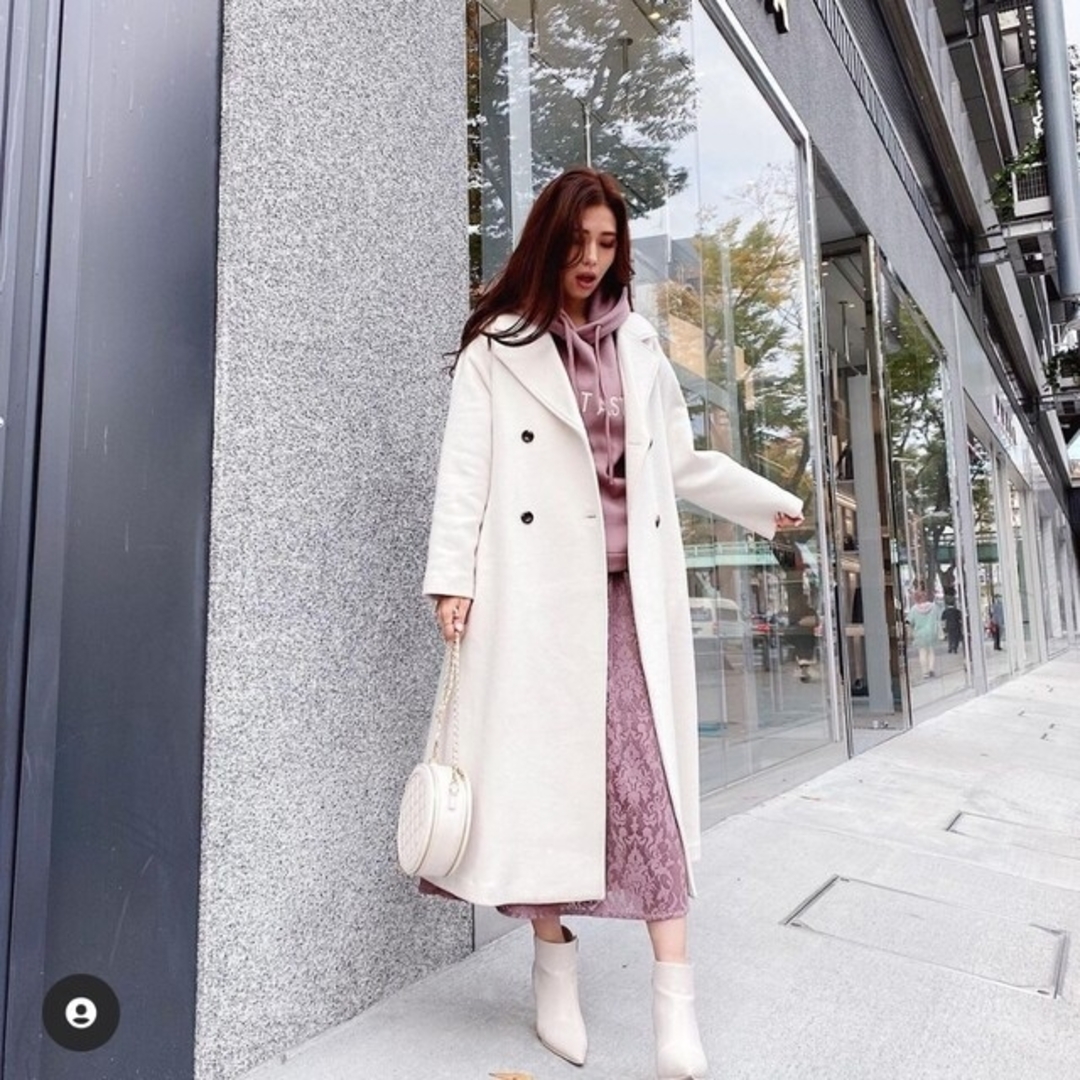 rienda バックプリーツウールMIX CT〈WHT/S〉eimyistore - ロングコート