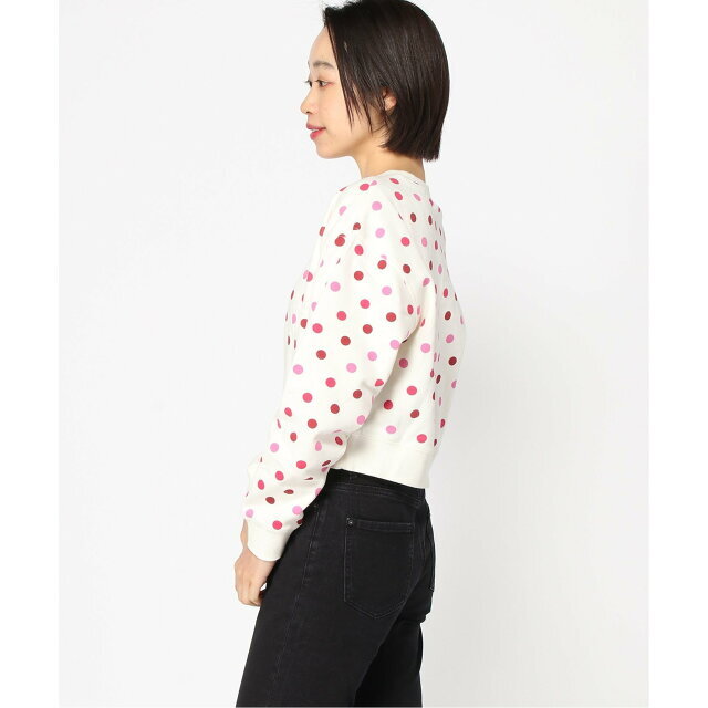 GUESS(ゲス)の【ホワイト(A400)】【XS】(W)Dot Crewneck Sweat レディースのトップス(トレーナー/スウェット)の商品写真