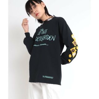 アールエヌエー(RNA)の【ブラック】M1836 ミモザドットカットロングTシャツ(カットソー(長袖/七分))