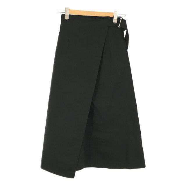 ロングスカートfoufou / フーフー | high waist wrap skirt ハイウエストラップスカート | 0 | ブラック | レディース