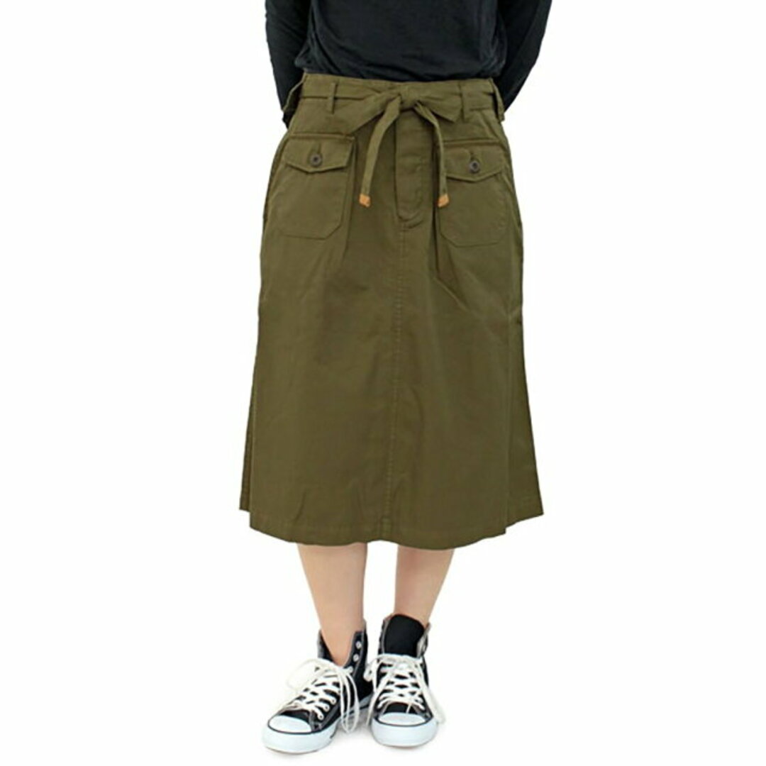 【カーキ】G0860 ミリタリーシャツリメイク風スカート
