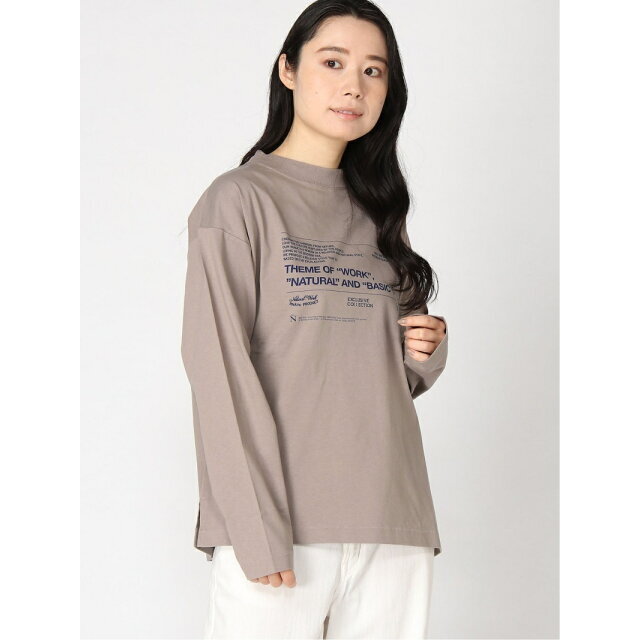 【グレー】M1814 天竺ロゴロングTシャツ