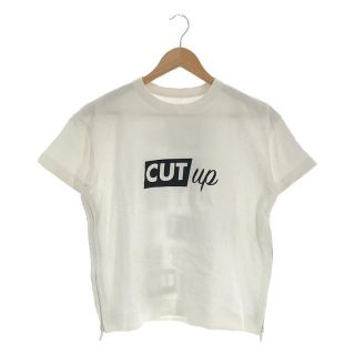 サカイ(sacai)のsacai / サカイ | コットン Cut up プリント サイドジップ Tシャツ | ホワイト | レディース(Tシャツ(半袖/袖なし))