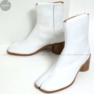 マルタンマルジェラ(Maison Martin Margiela)の42 27cm 新品 メゾンマルジェラ レザー 足袋 ブーツ 白 タビ Tabi(ブーツ)