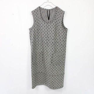 【美品】  tricot COMME des GARCONS / トリココムデギャルソン | 2012AW | 千鳥ドット ノースリーブワンピース | S | ブラック | レディース(ひざ丈ワンピース)