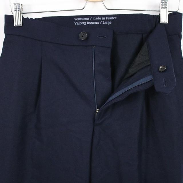 【美品】  venturon / ヴェンチュロン | Valberg trousers ウールイージーパンツ | L | ネイビー | メンズ 2