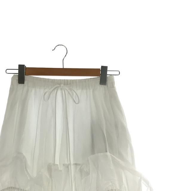 ENFOLD(エンフォルド)の【新品】  ENFOLD / エンフォルド | 2020AW | シア― コットン ドローストリング ティアード スカート | 36 | ホワイト | レディース レディースのスカート(ロングスカート)の商品写真
