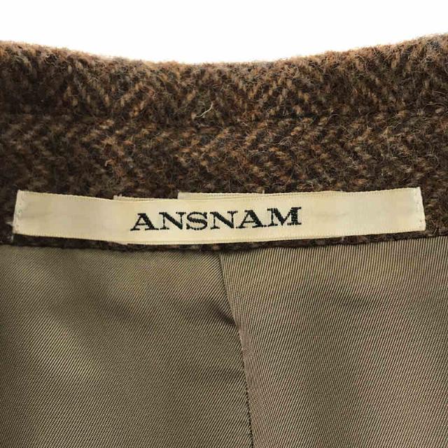 ANSNAM / アンスナム | ヘリンボーンツイード オーバーコート | 2 | ブラウン | メンズ