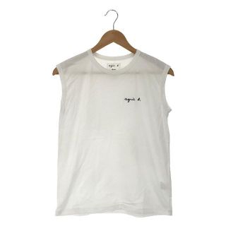 アニエスベー(agnes b.)の【美品】  Agnes b. / アニエスベー | ADAM ET ROPE' アダムエロペ ロゴ ノースリーブ Tシャツ white | S | ホワイト | レディース(Tシャツ(半袖/袖なし))