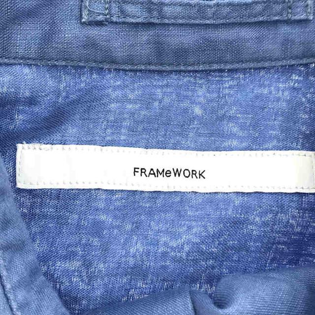 FRAMeWORK(フレームワーク)の【美品】  Framework / フレームワーク | 2020SS | FRENCH LINEN 2WAYシャツ2 フレンチリネン | 36 | ブルー | レディース レディースのトップス(シャツ/ブラウス(長袖/七分))の商品写真