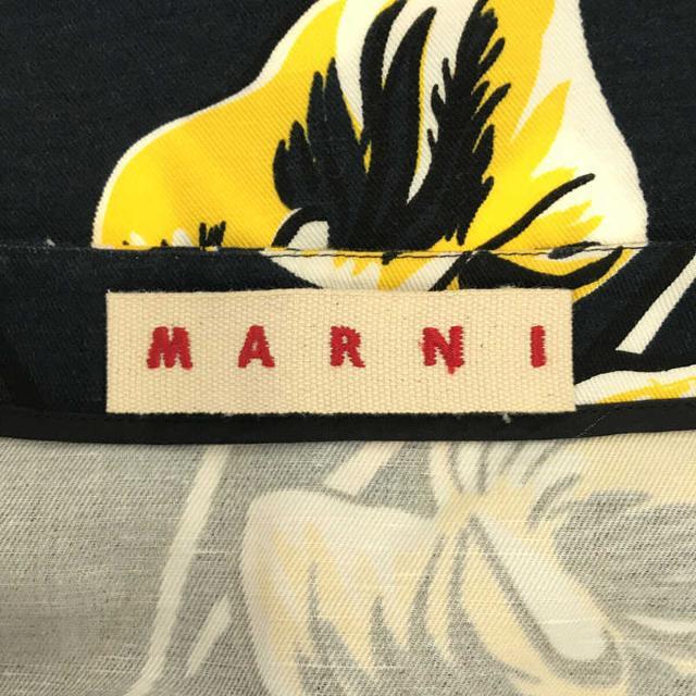 Marni(マルニ)のMARNI / マルニ | コットン 総柄 ダブルフラップポケット ミニ スカート | 38 | ネイビー/イエロー | レディース レディースのスカート(ミニスカート)の商品写真