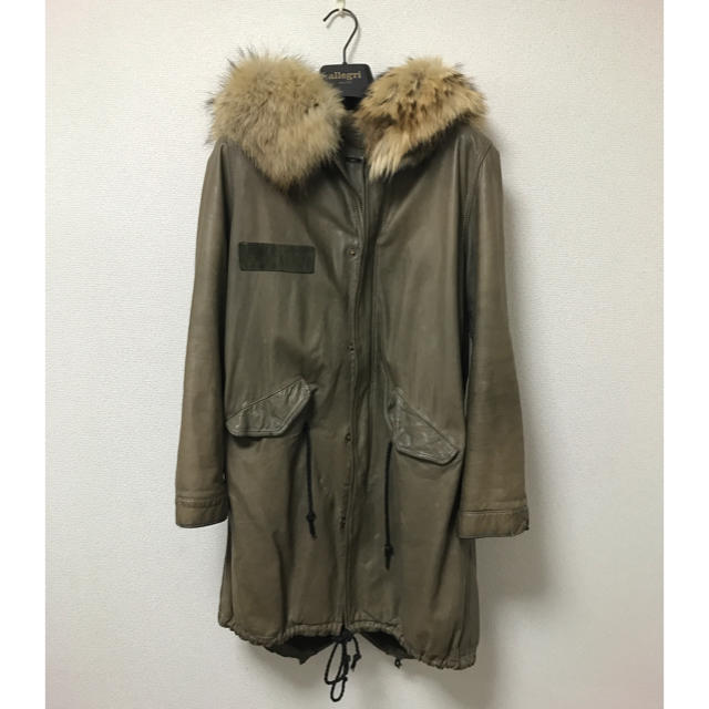 最終値下げ!定価18万円‼︎洗えるレザーsisiiシシモッズコートカーキ