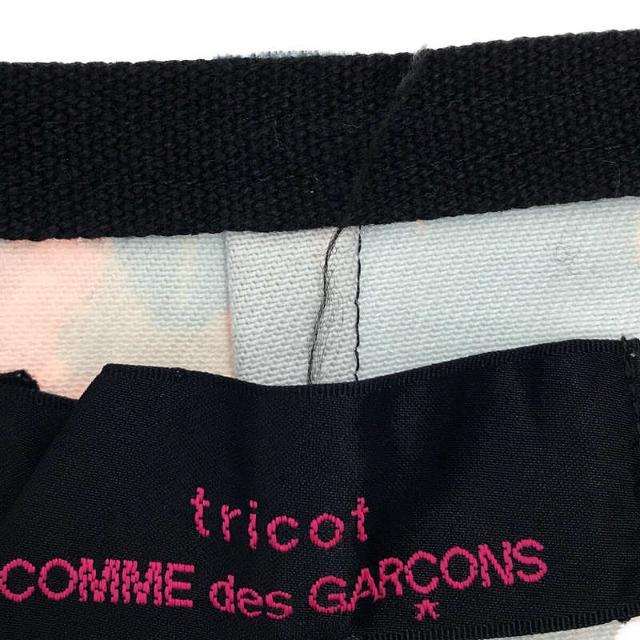 ミニスカートtricot COMME des GARCONS / トリココムデギャルソン | AD2013 2013AW | 異素材 切替 ツイード フラワープリント スカート | M | ブラック/グリーン | レディース