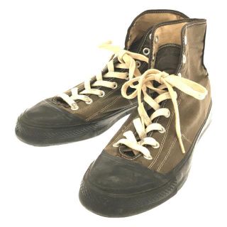 VINTAGE / ヴィンテージ 古着 | 1950s | CONVERSE コンバース / CHUCK TAYLOR チャックテイラー FOOTBALL SHOE 斜めロゴ | 10 | カーキ系 / ブラック | メンズ(スニーカー)