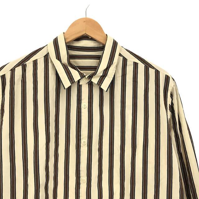 CASEY CASEY / ケーシーケーシー | 2021AW | FABIANO SHIRT stripe コットン ストライプ ファビオ シャツ  | M | NATURAL | メンズ