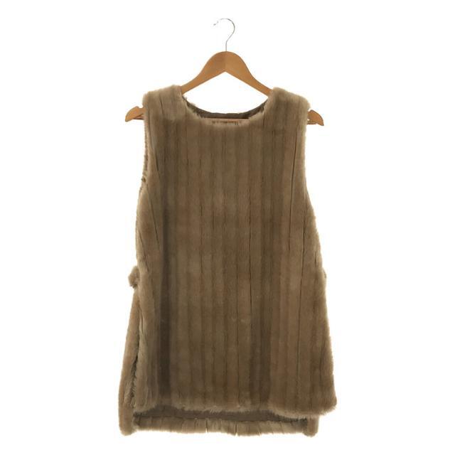 【美品】 6(ROKU) / ロク | FAKE FUR VEST フェイク ファー ベスト | 38 | ベージュ | レディース | フリマアプリ  ラクマ