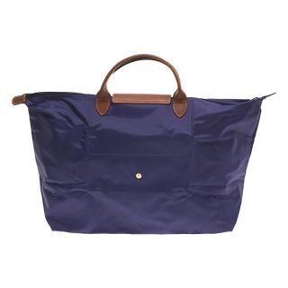 ロンシャン(LONGCHAMP)の【美品】  Longchamp / ロンシャン | LE PLIAGE TYPE L MODELE DEPOSE ルプリアージュ レザー 切替 ナイロン トート バッグ | PURPLE | レディース(ハンドバッグ)