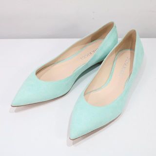 ニナリッチ(NINA RICCI)の【新品】  NINA RICCI / ニナ リッチ | スエード ポインテッドトゥ フラットパンプス | 37 1/2 | ミントグリーン | レディース(ハイヒール/パンプス)