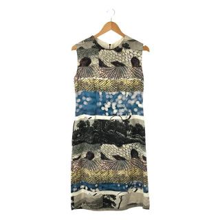 ドリスヴァンノッテン(DRIES VAN NOTEN)の【美品】  DRIES VAN NOTEN / ドリスヴァンノッテン | リネン レーヨン プリント ノースリーブドレス ワンピース | 38 | レディース(ロングワンピース/マキシワンピース)