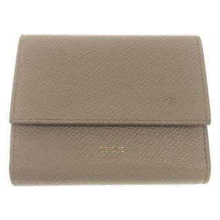 セリーヌ(celine)のCELINE / セリーヌ | レザー スモール トリフォールド ウォレット コンパクト 財布 箱有 | グレージュ | レディース(財布)