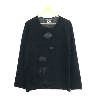 コムデギャルソンオムプリュス(COMME des GARCONS HOMME PLUS)のCOMME des GARCONS HOMME PLUS / コムデギャルソンオムプリュス | 2014AW | 異素材ドッキング 穴あき ニット | S | ブラック | メンズ(ニット/セーター)