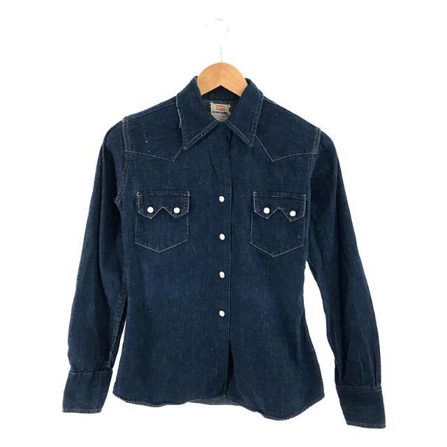 【美品】  LEVI'S / リーバイス | 1950s～ | VINTAGE DENIM FAMILY 濃紺 ヴィンテージ デニム ウエスタンシャツ | インディゴ | レディース