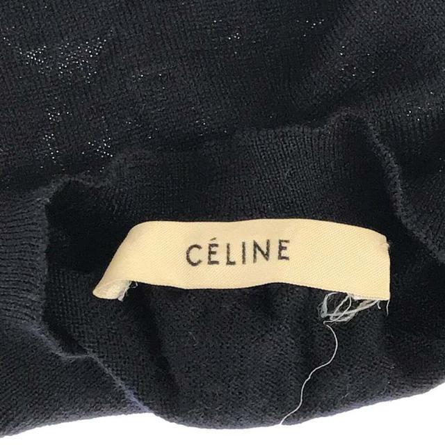 celine(セリーヌ)のCELINE / セリーヌ | フィービー期 イタリア製 シルク混 バイカラー ハイゲージ 変形 ニット プルオーバー | S | ネイビー/グレー | レディース レディースのトップス(ニット/セーター)の商品写真