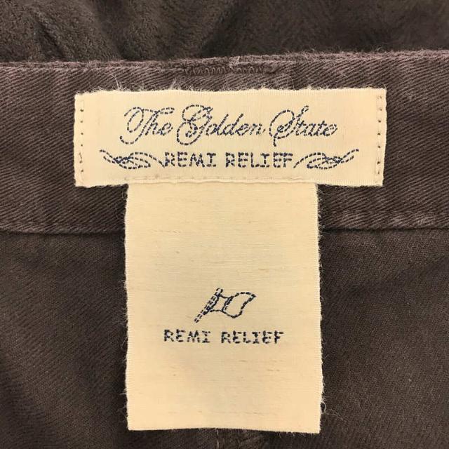 REMI RELIEF / レミレリーフ | 製品染め ヘリンボーン柄 ケーブル ニット 切替 クロップド リブ パンツ | M | ブラウン |  メンズ