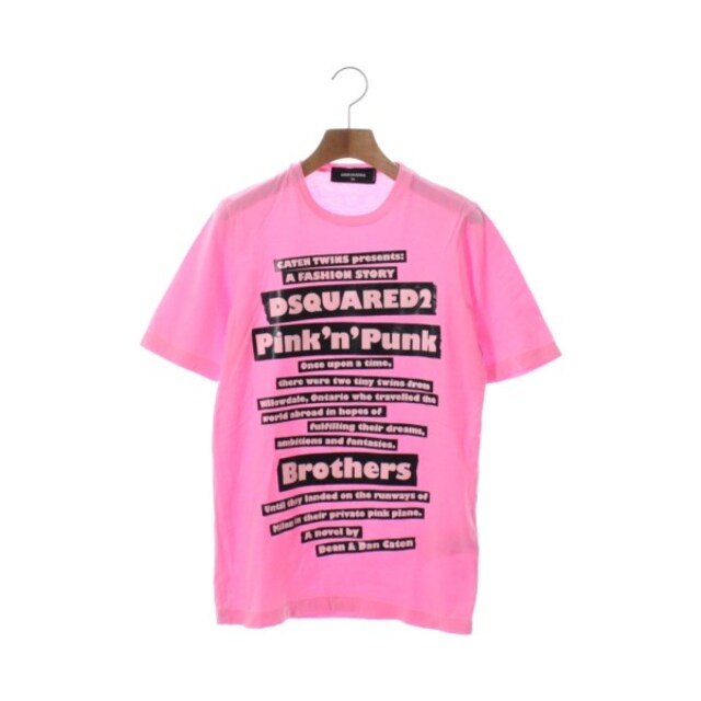 DSQUARED2(ディースクエアード)のDSQUARED ディースクエアード Tシャツ・カットソー XS ピンクx黒 【古着】【中古】 レディースのトップス(カットソー(半袖/袖なし))の商品写真