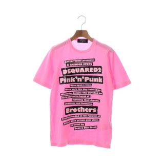 ディースクエアード(DSQUARED2)のDSQUARED ディースクエアード Tシャツ・カットソー XS ピンクx黒 【古着】【中古】(カットソー(半袖/袖なし))