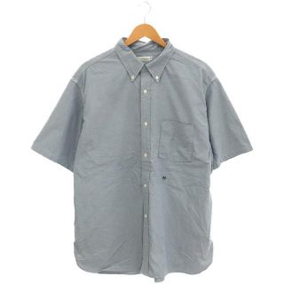 ナナミカ(nanamica)の【美品】  nanamica / ナナミカ | Button Down Wind H/S Shirt  SUGS067 コットン ワイドシルエット ボタンダウン シャツ | XL | ブルー | メンズ(Tシャツ/カットソー(半袖/袖なし))