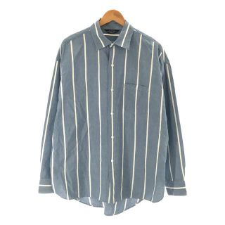 アンユーズド(UNUSED)の【美品】  UNUSED / アンユーズド | SILK COTTON SH シルク コットン ストライプ シャツ | 2 | ブルー | メンズ(Tシャツ/カットソー(七分/長袖))