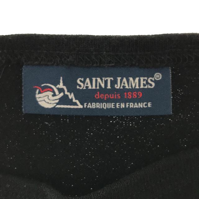 SAINT JAMES(セントジェームス)の【美品】  SAINT JAMES / セントジェームス | OUESSANT LONG SLEEVE SHIRTS エルボー付き ウエッソンボートネック バスクTシャツ | 5 | ブラック | メンズ メンズのトップス(Tシャツ/カットソー(七分/長袖))の商品写真