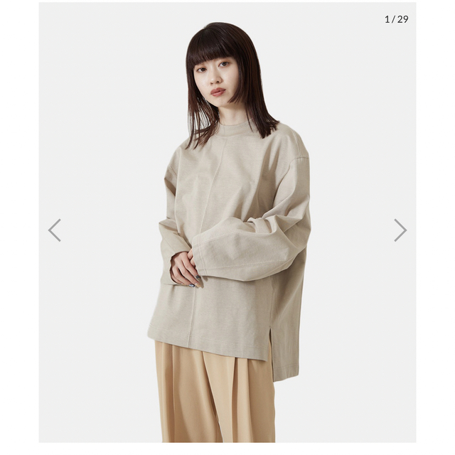 マメmame Oversized Cotton Long Sleeve Top