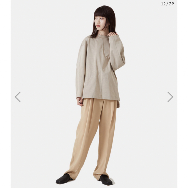 mame(マメ)のmame Oversized Cotton Long Sleeve Top レディースのトップス(カットソー(長袖/七分))の商品写真