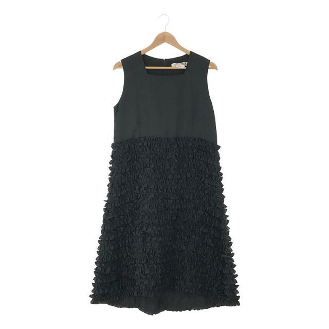 【美品】  COMME des GARCONS COMME des GARCONS / コムコム | AD2012 2012AW | フリル スクエアネック ノースリーブ ロング ワンピース ドレス | M | ブラック | レディース