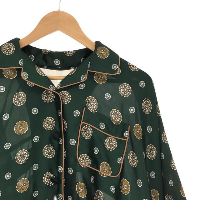 【美品】 sacai / サカイ | 2021SS | Komon Print Shirt 小紋 プリント バック レース 切替 オープンカラー オーバーサイズ ブラウス | 1 | グリーン | レディース 【美品】 sacai / サカイ | 2021SS | Komon Print Shirt 小紋 プリント バック レース 切替 オープンカラー オーバーサイズ ブラウス | 1 | グリーン | レディース
